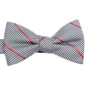 Izod Pre-Tied Adjustable Black Herringbone Stripe Bow Tie Bowtie